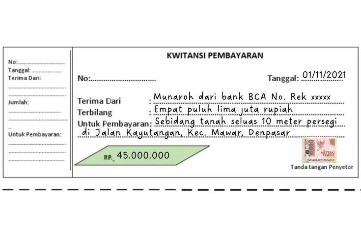 8 Contoh Kwintansi Jual Beli Tanah 2026 yang Sah &amp; Templatenya