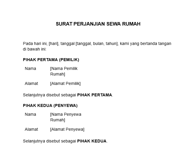 Tinggal Copas! Ini Contoh Surat Perjanjian Sewa Rumah​ yang Benar