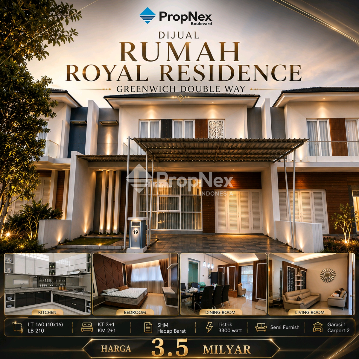 JUAL CEPAT MINIMALIS DOUBLE WAY ROYAL RESIDENCE DKT WBM PRAMBANAN
