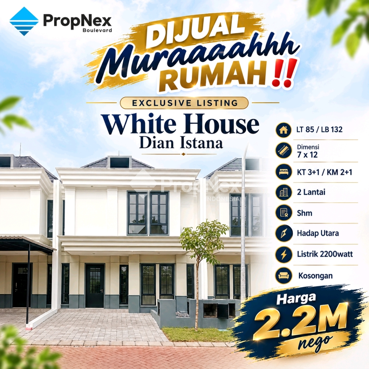MURAH WHIYE HOUSE DIAN ISTANA DKT GRAHA PAKUWON WIYUNG