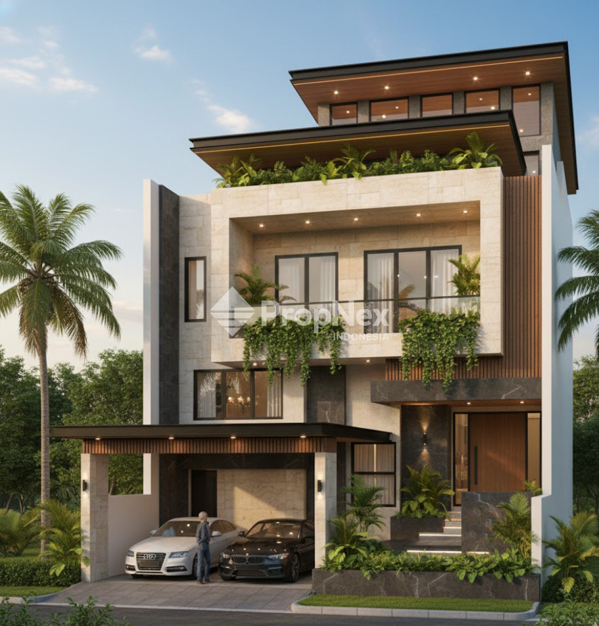 DIJUAL RUMAH EMERALD MANSION CITRALAND 3LT 6KT PRIVATE LiFT MODERN TROPICAL