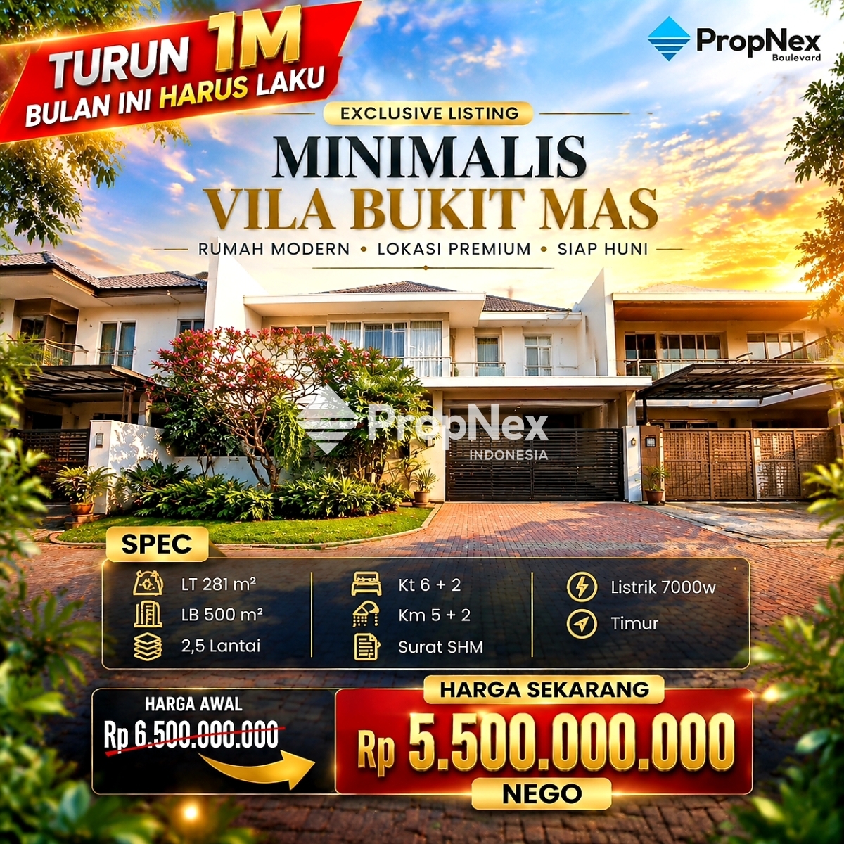 EXCLUSIVE LISTING HRS LAKU BLN INI VILA BUKIT MAS DKT MAYJEN DARMO
