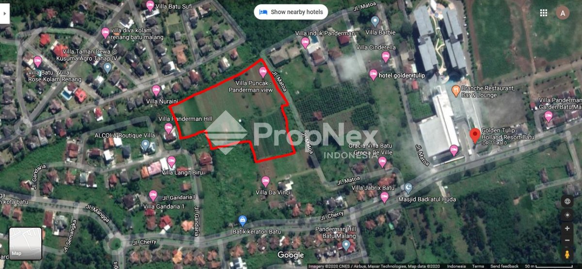 Tanah Panderman Hill Batu Malang dkt golden tulip
