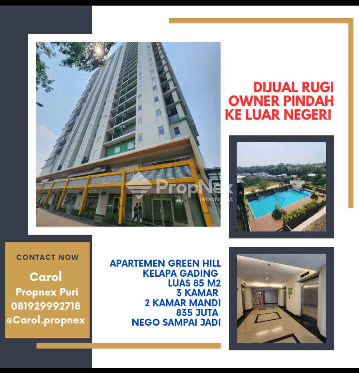 GreenHill Kelapa Gading Jual Rugi pindah USA — foto 2