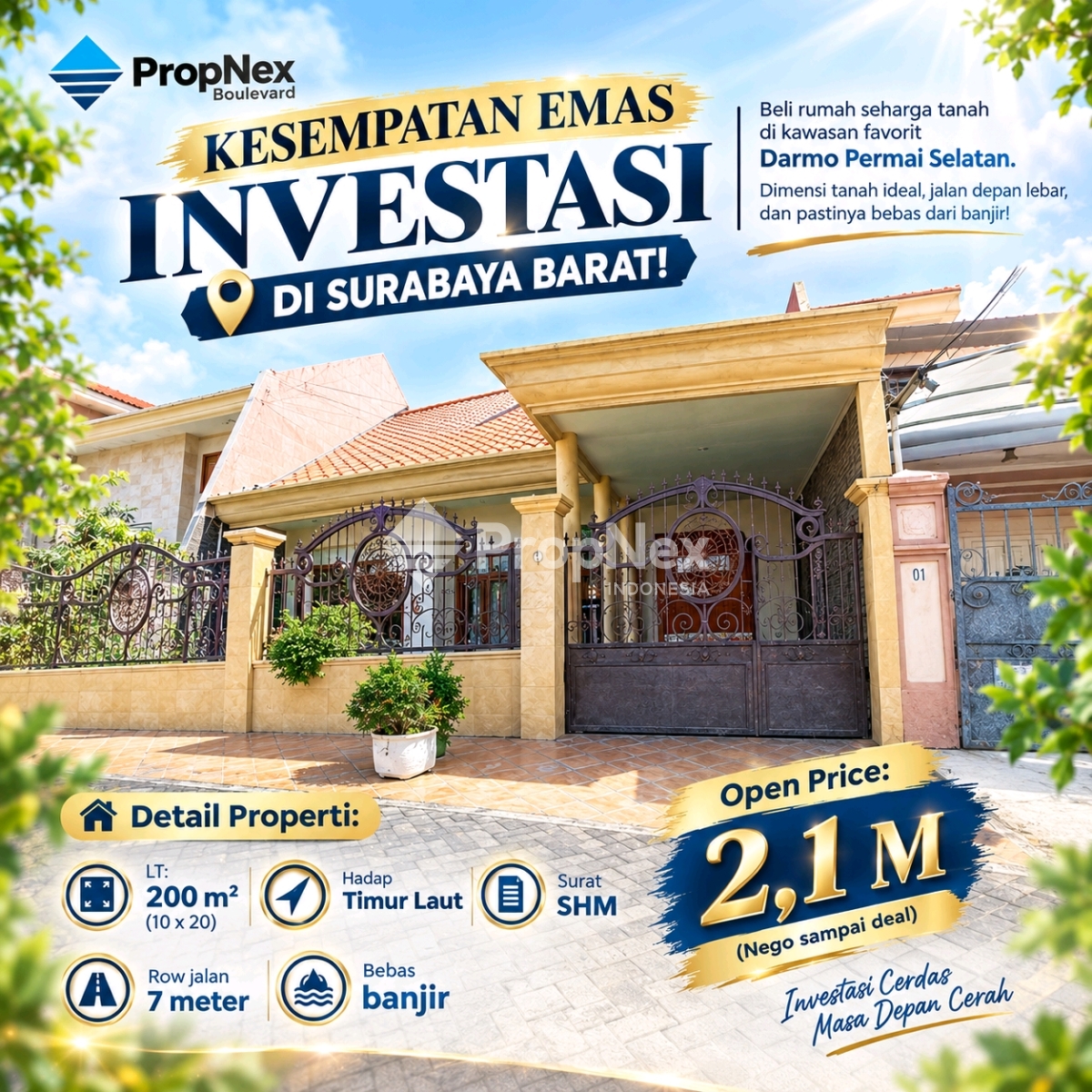 JUAL CEPAT RUMAH HITUNG TANAH DARMO PERMAI SELATAN